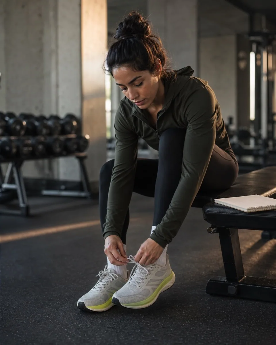 Athlete preparing for an early training session